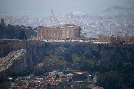 在雅典，希腊的鸟瞰图