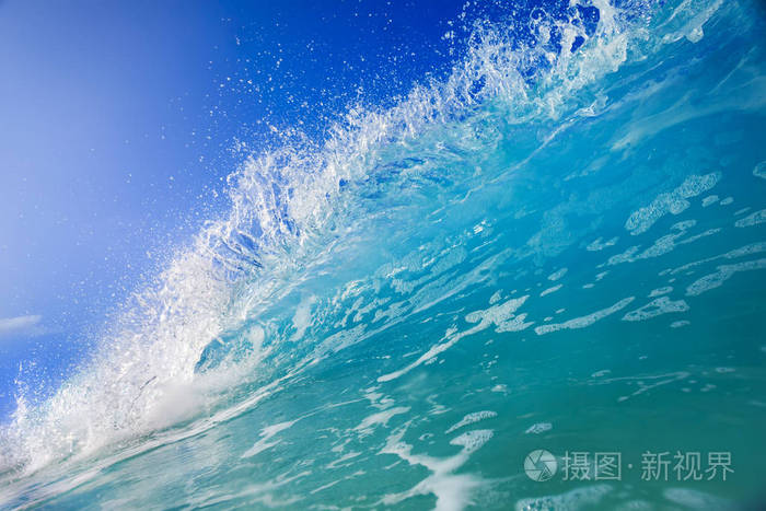 Shorebreak 冲浪波浪, 海洋水背景, 热带海