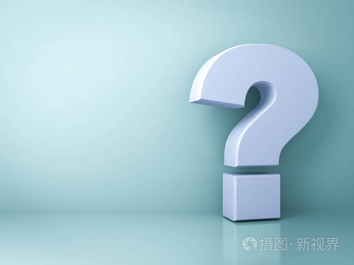 绿色背景阴影和反射的 3d 渲染上问号照片-正版商用图片0n1uxo-摄图新