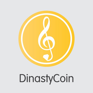 Dinastycoin 加密货币。矢量 Dcy 硬币图像