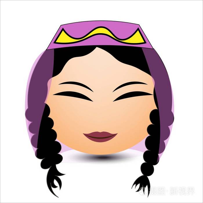 女人微笑哈萨克的女人矢量图