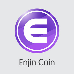 Enjin 硬币数字货币硬币。Enj 的矢量图标