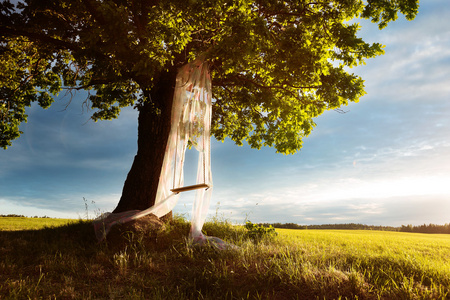 天空荡秋千图片