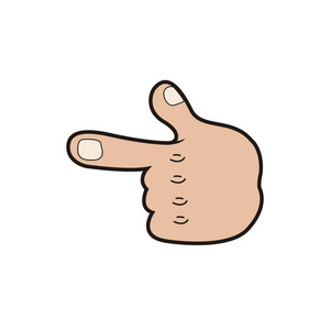 孤立的手信号照片