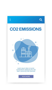 Co2 排放图表。矢量插图