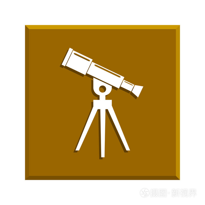 望远镜图标平面设计风格
