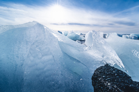 jokulsarlon 海滩冰岛