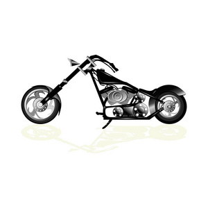 孤立在白色背景上的黑色摩托车剪影