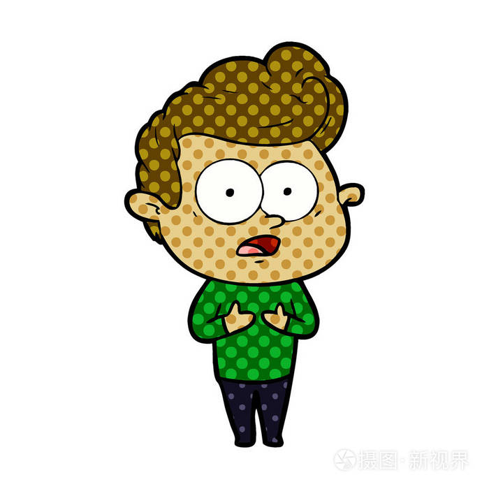 卡通凝视人的矢量插图