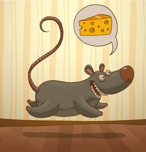 老鼠跑到奶酪照片
