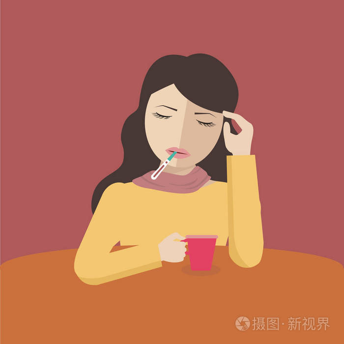 生病的女孩图标