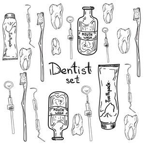 牙医用不同的牙科设备一套