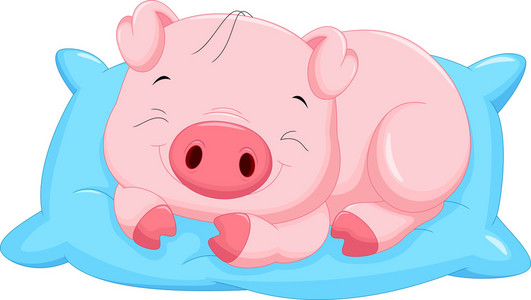 猪睡觉可爱的卡通猪睡觉照片