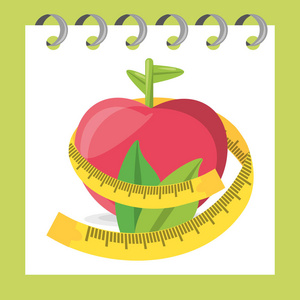 美味的健康苹果叶和测量