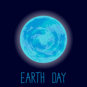 地球日例证。深蓝色行星地球
