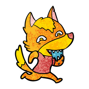 狐狸卡通人物的矢量插图图片