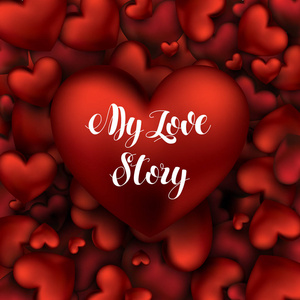 海报大红心图片