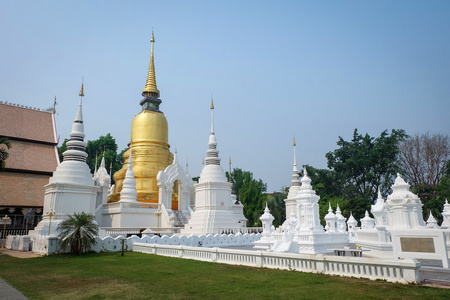 在扫管笏蒜牍寺，清迈，泰国大金塔