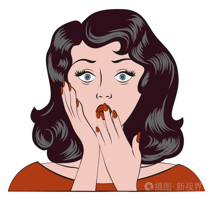 惊喜的女孩哎呀情感女人捂住她的嘴