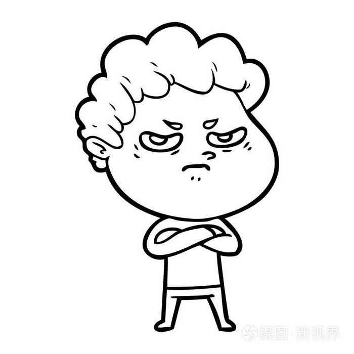 矢量图的卡通愤怒的男人