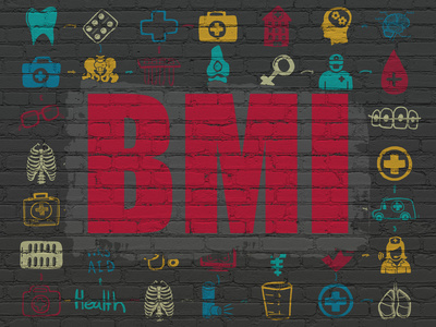 卫生保健的概念 bmi 指数的背景墙上
