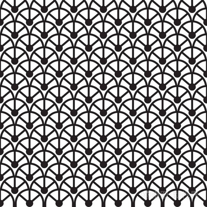 时尚黑白单色几何图形矢量图