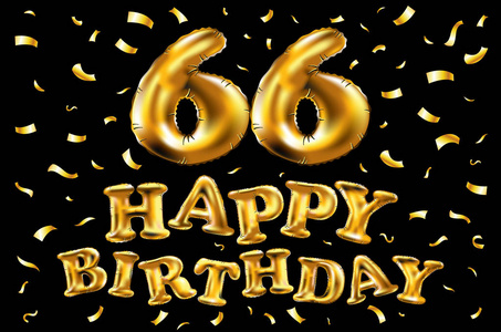 3d 为您的贺卡, 邀请和庆祝党六十六66年黑色插图设计照片