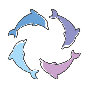 海豚的标志矢量