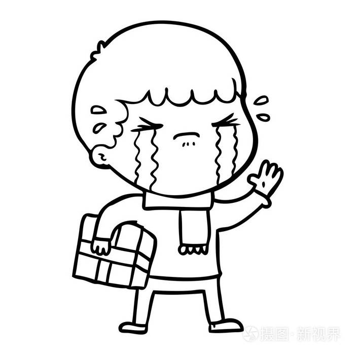 卡通人物哭泣的媒介例证插画-正版商用图片0n34nk-摄图新视界