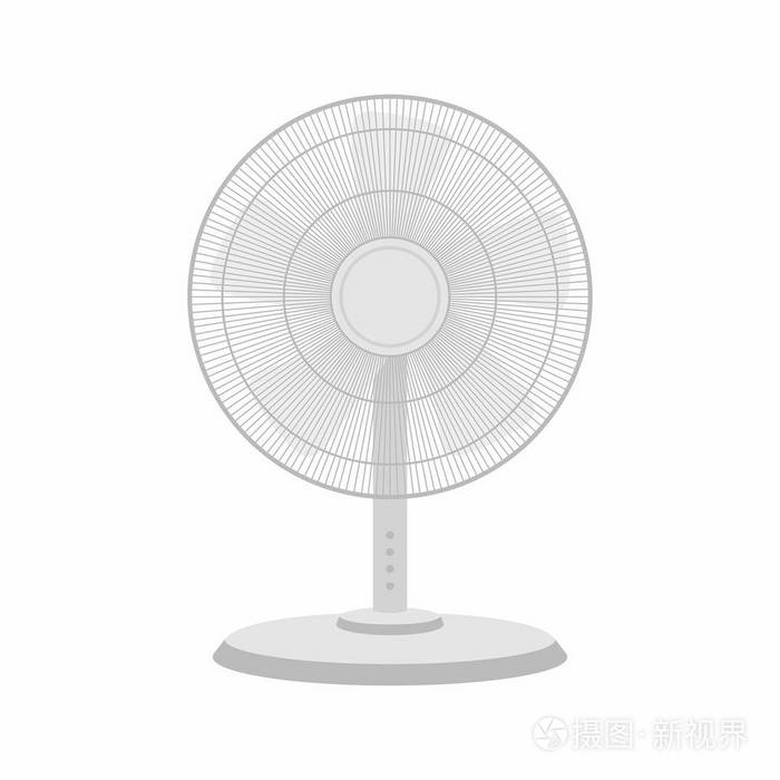 白色桌面风扇被隔离在白色背景上