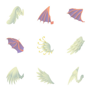 龙和格里芬图标集的翅膀