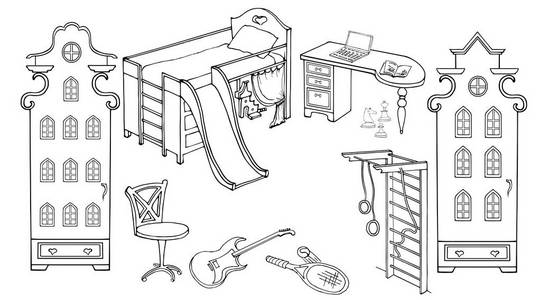 儿童房衣柜图片-儿童房衣柜素材-儿童房衣柜插画-摄图新视界