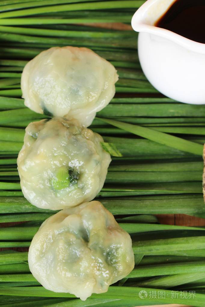 蒸的水饺韭菜美味