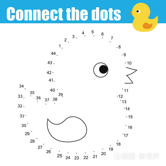 通过数字儿童教育游戏连接点.可打印工作表中的活动.