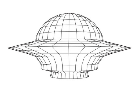 飞碟宇宙飞船线框图片