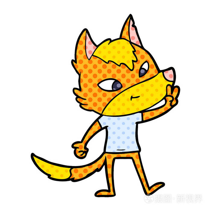 狐狸卡通人物的矢量插图