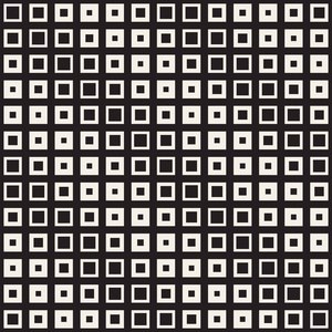 重复几何矩形砖。时尚的黑白格子。矢量无缝模式