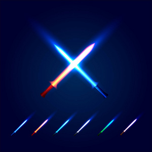 光剑标志集合.科学幻想小说闪亮的霓虹长剑照片