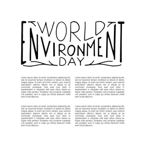 世界环境日设计理念与手工刻字图片