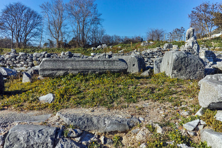 考古地区古代腓立比 东马其顿和色雷斯的全景视图