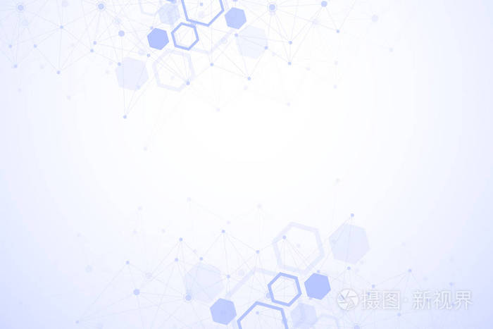 科学医学研究.科技背景.分子概念.矢量插图