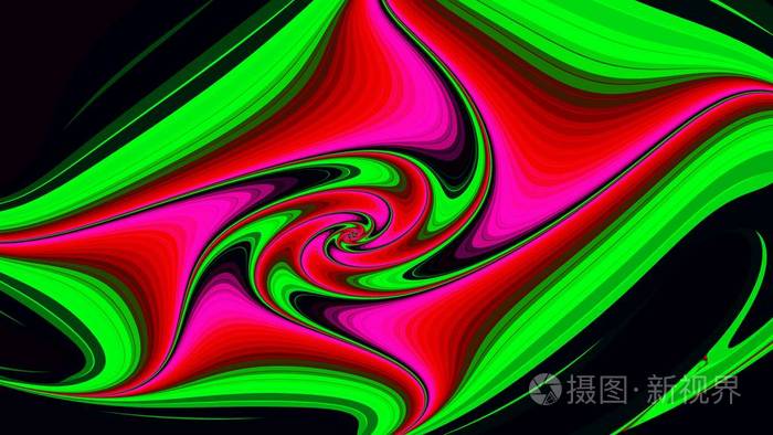 混合颜色.扭曲空间和时间.氖辉光.3d 的超现实插画.