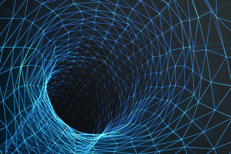 宇宙虫洞，空间旅行的概念，可以与另一个连接一个宇宙的漏斗状隧道。3d 渲染