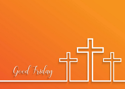 橙色的十字交叉会徽图的交叉的受难日橙色背景照片