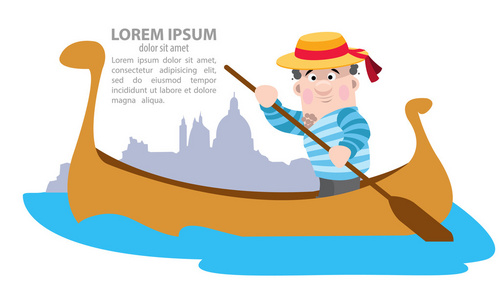 民国船夫威尼斯贡多拉船夫,意大利照片