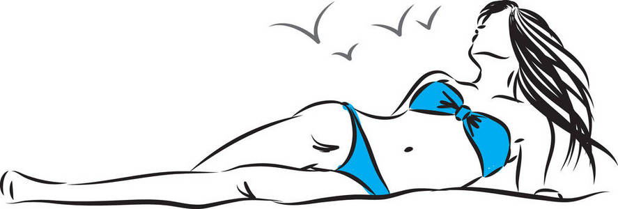 女性比基尼矢量插画照片