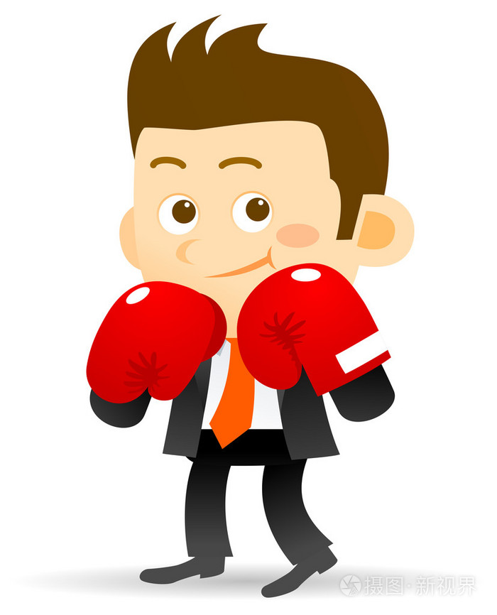 卡通明星商人性格拳击