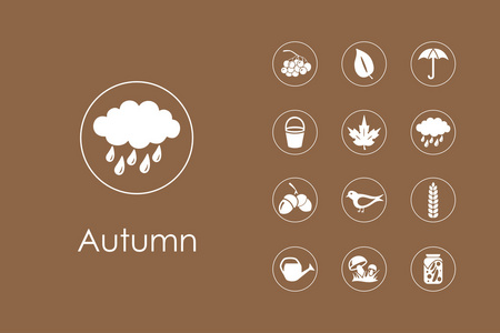 一套秋季简单图标