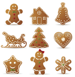 圣诞 gingerbreads 设置