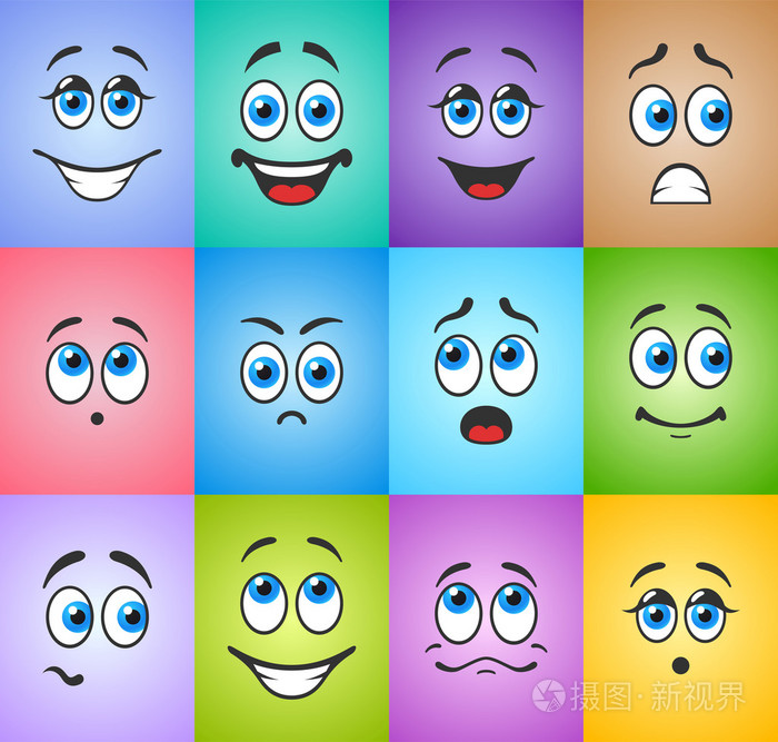 情绪与眼睛在彩色背景